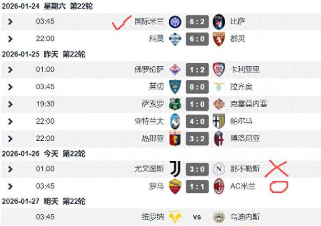 尤文图斯意甲成绩